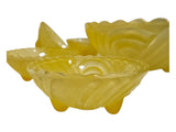 Frosted Art Deco Yellow Depression Glass Trifle/Jelly set - 7pcs