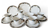Union K Fine Bone China Floral Band 15 pcs Teaset Made In Czechoslovakia