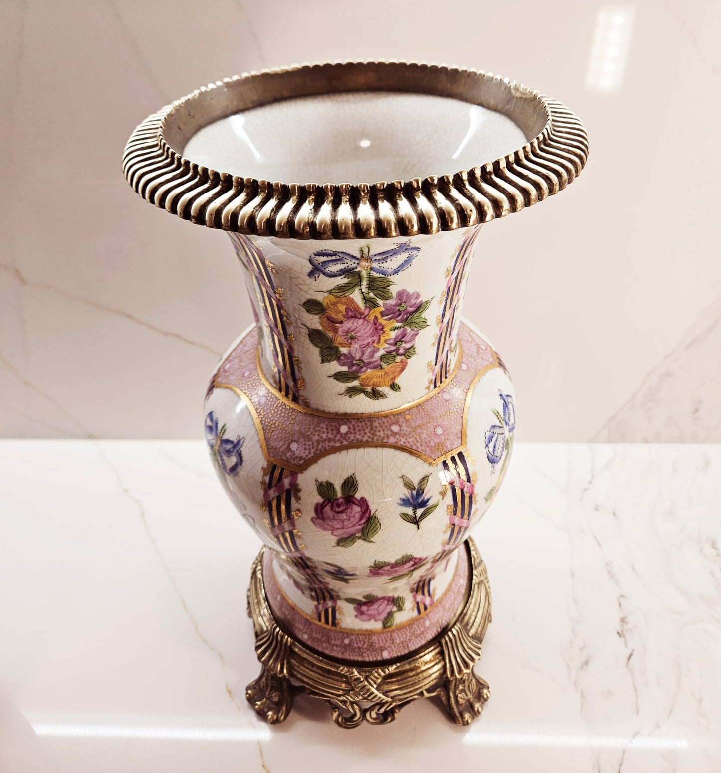 United Wilson 永勝彩瓷 Porcelain Bronze Mounted Vase and Urn