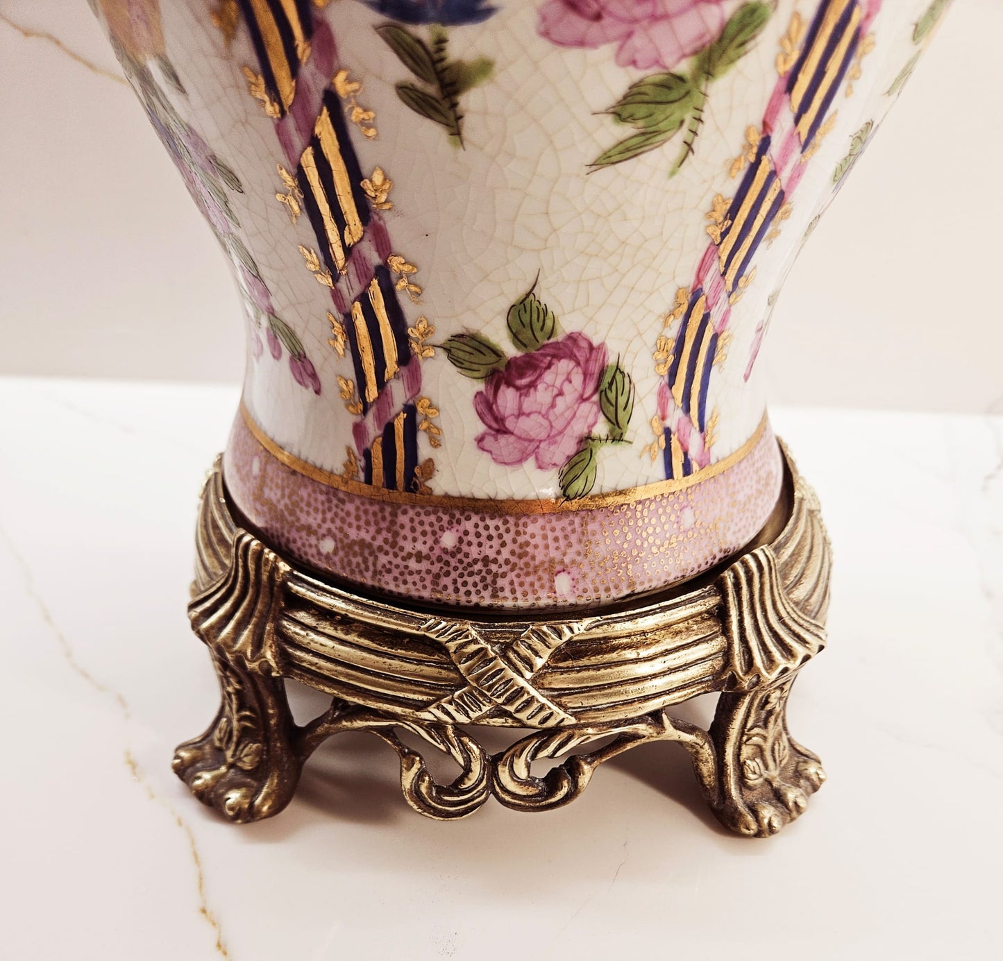 United Wilson 永勝彩瓷 Porcelain Bronze Mounted Vase and Urn