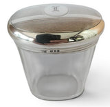 Antique Glass Faceted Oval Vanity Jar with Sterling Silver lid - London 1926