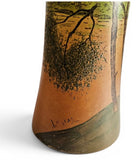 Théodore LEGRAS (1839-1916) Art Nouveau Vase polychrome landscape- Signed
