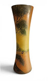 Théodore LEGRAS (1839-1916) Art Nouveau Vase polychrome landscape- Signed
