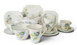 Vintage Victoria C&E Blue & Yellow Floral 14pcsTea Set V101
