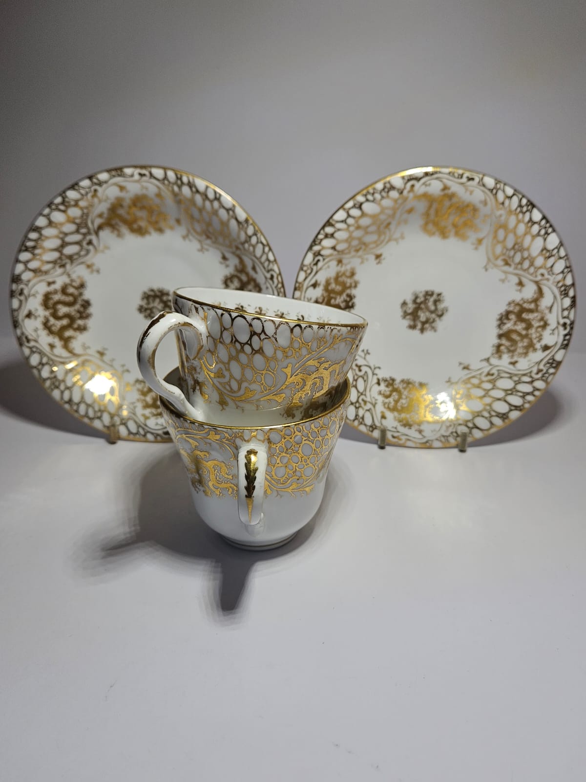 Antique Vieux Paris hand-painted Porcelain Duos - Gold gilding circa 1860
