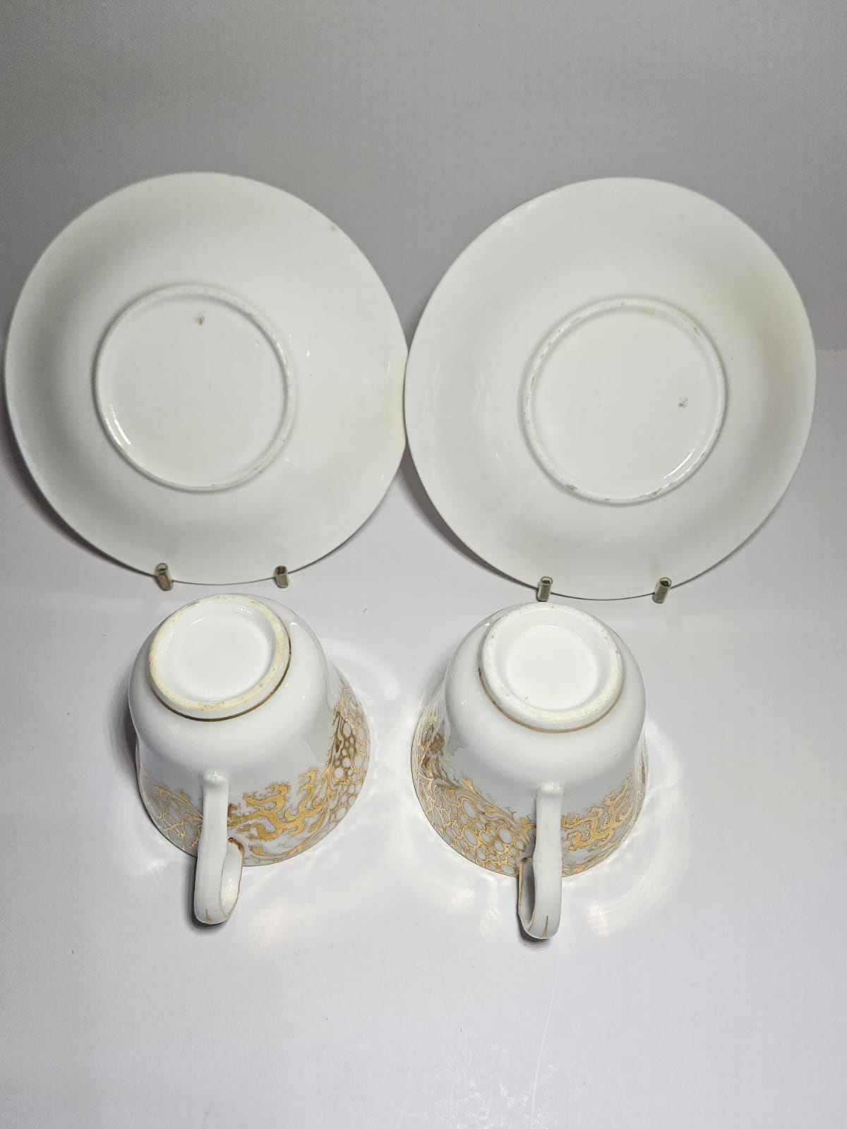 Antique Vieux Paris hand-painted Porcelain Duos - Gold gilding circa 1860