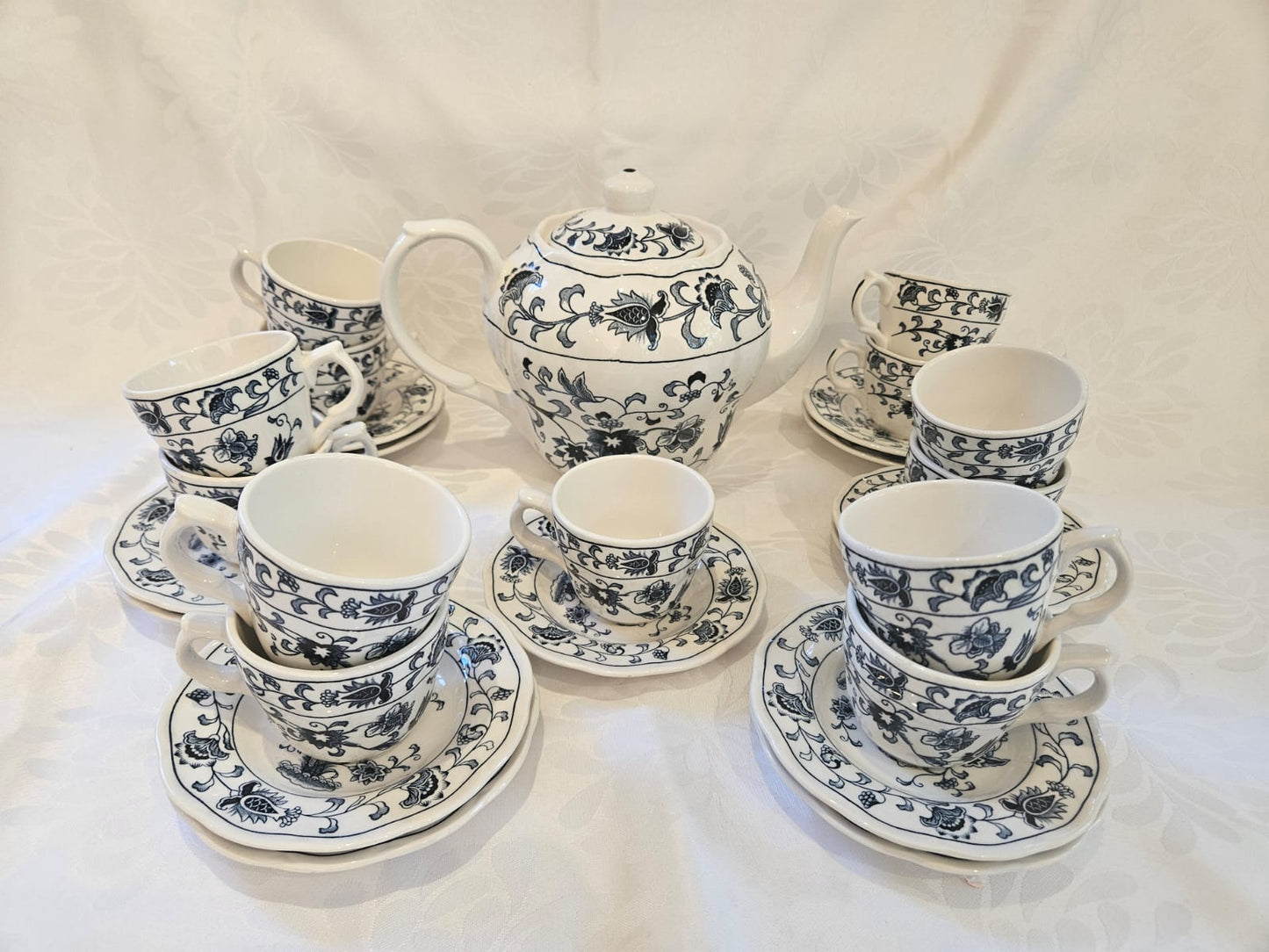 Ming Tree Blue Double Phoenix backstamp 27 pieces Tea Set by Nikko