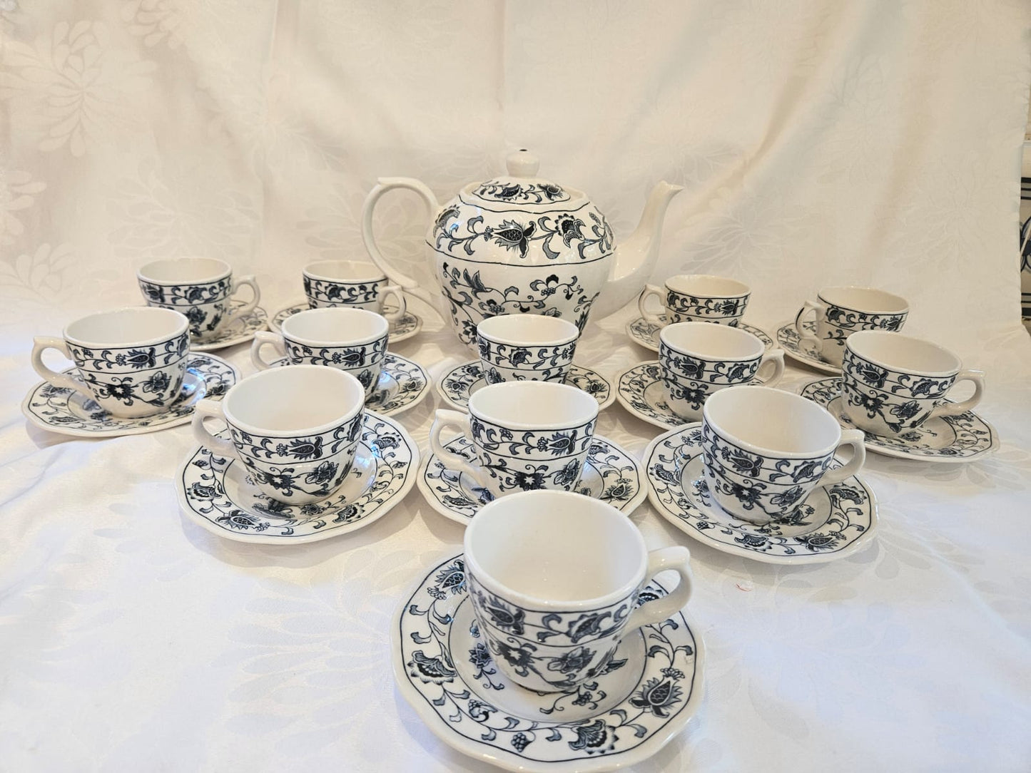 Ming Tree Blue Double Phoenix backstamp 27 pieces Tea Set by Nikko