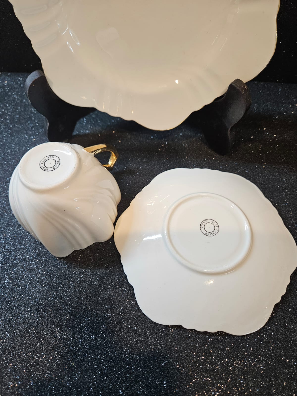 Refined Antique Bone China Tea Set 13 pieces by Phoenix T.F &S c1920s