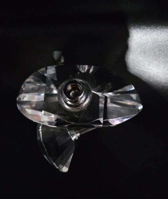 Elegant Vintage facetted Crystal Perfume Bottle with Applicator