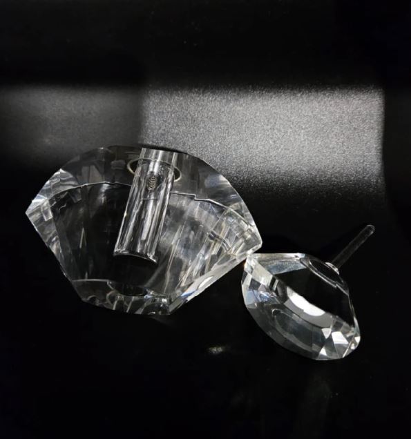 Elegant Vintage facetted Crystal Perfume Bottle with Applicator