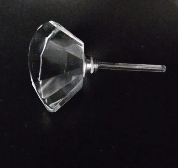 Elegant Vintage facetted Crystal Perfume Bottle with Applicator