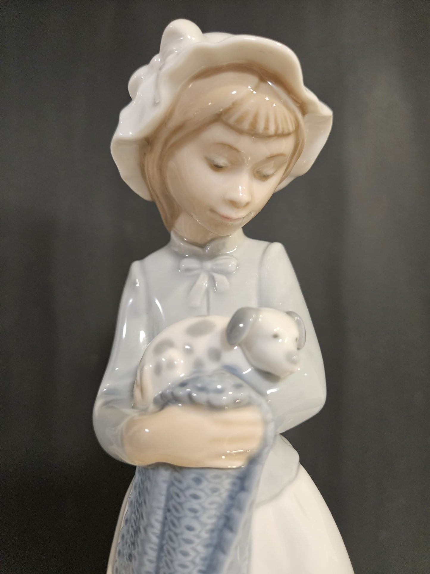 NAO Sweet Girl holding Puppy Porcelain Figurine -Retired 2000