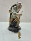Vintage Chinese ShiwaMudman Fisherman Ceramic Collectable figurine