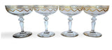 Antique St Louis Crystal Champagne Coupes Beethoven Pattern, 24K gild (Set of 4)