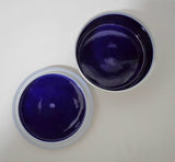 Vintage Porcelain de LIMOGES Ternet France Cobalt Blue and Gold Round Jewelry Box