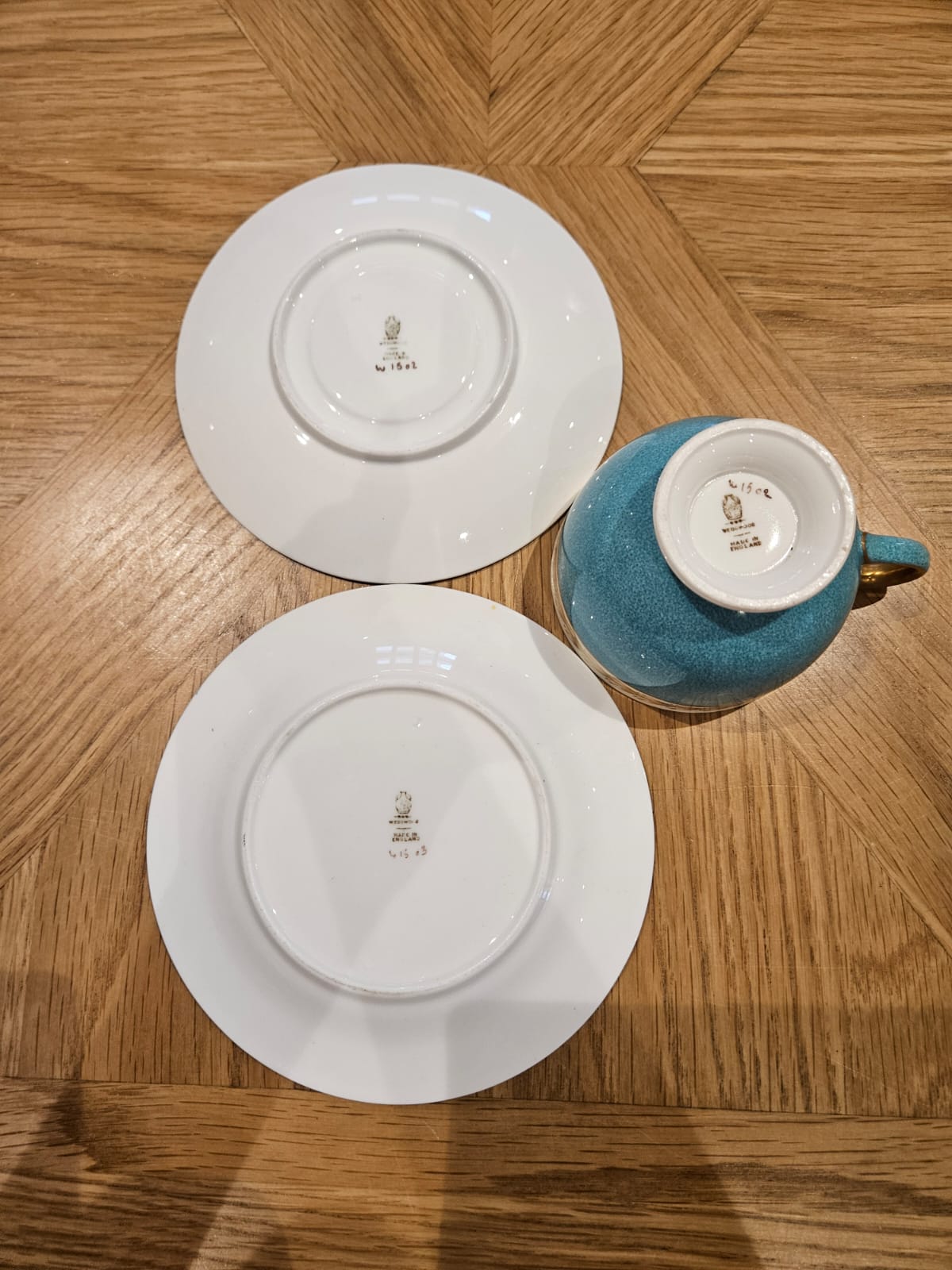 Early Wedgwood Powder Turquoise Trio - Rare find