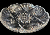 Antique American Brilliant Period Cut platter with Pinwheel, Hobstar patterns c.1900