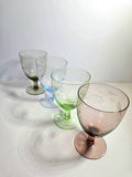 4 x Harlequin Short Stemmed Wine / Water Glasses with Etched Floral Pattern