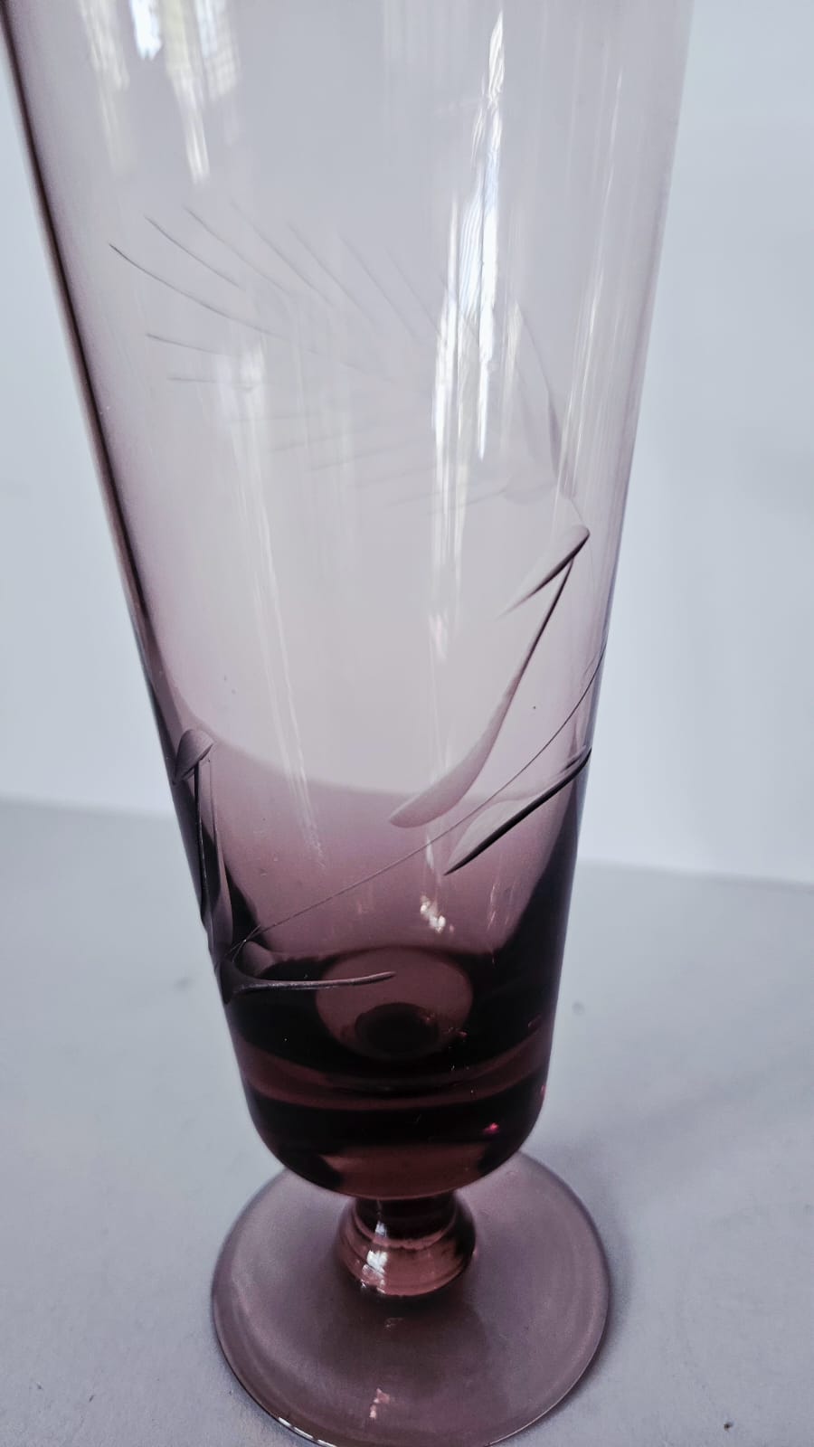 Vintage Harlequin Etched Parfait/Champagne Glasses. Set of 5