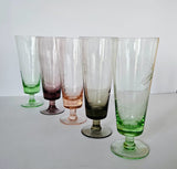 Vintage Harlequin Etched Parfait/Champagne Glasses. Set of 5