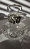 Vintage Atlantis Crystal Perfume Bottle Sterling Silver collar- Signed