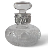 Vintage Atlantis Crystal Perfume Bottle Sterling Silver collar- Signed