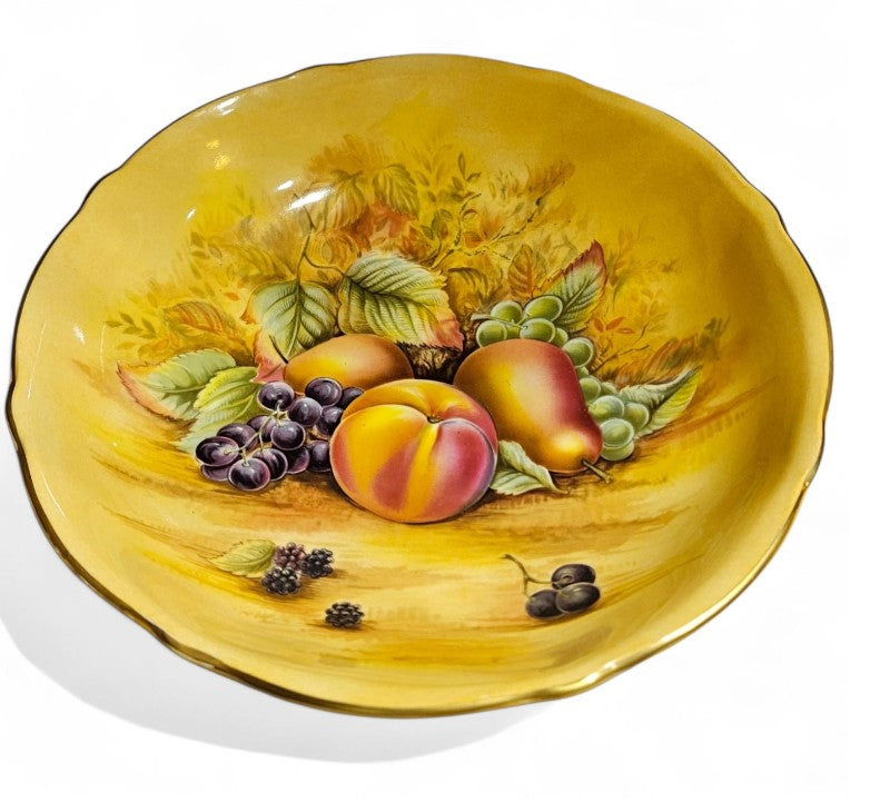 Aynsley Orchard gold large fruit bowl Limited Edition Millennium Nations 1999-2000