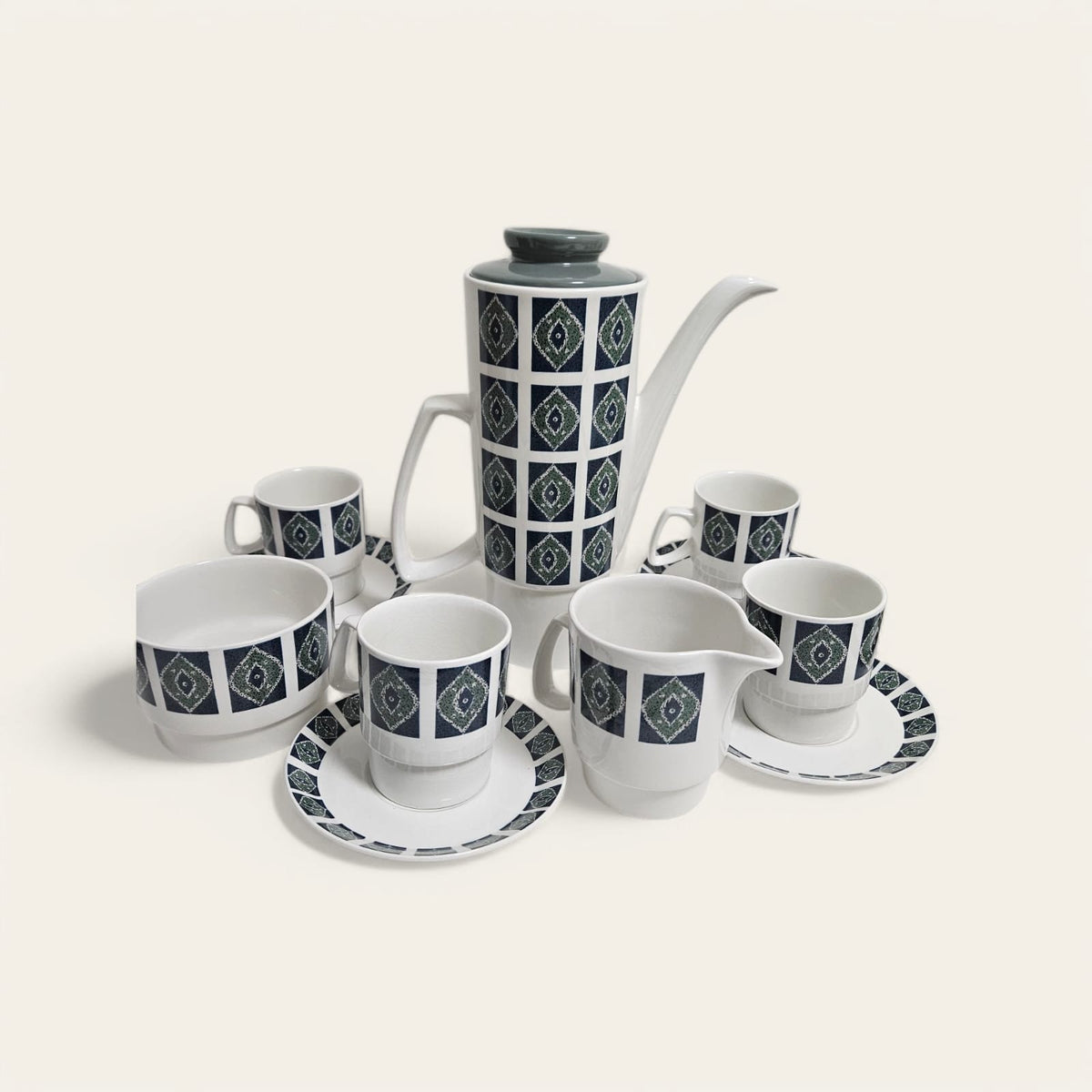 Beautiful vintage Aynsley Imperial Coffee Set. Classic 1960-70s retro design