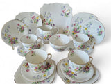 Bell China 'Old Country Spray' 15 pcs Tea Set with 4 spare saucers 1960s