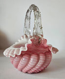 Antique hand Made Victorian Art Glass Basket C.1880