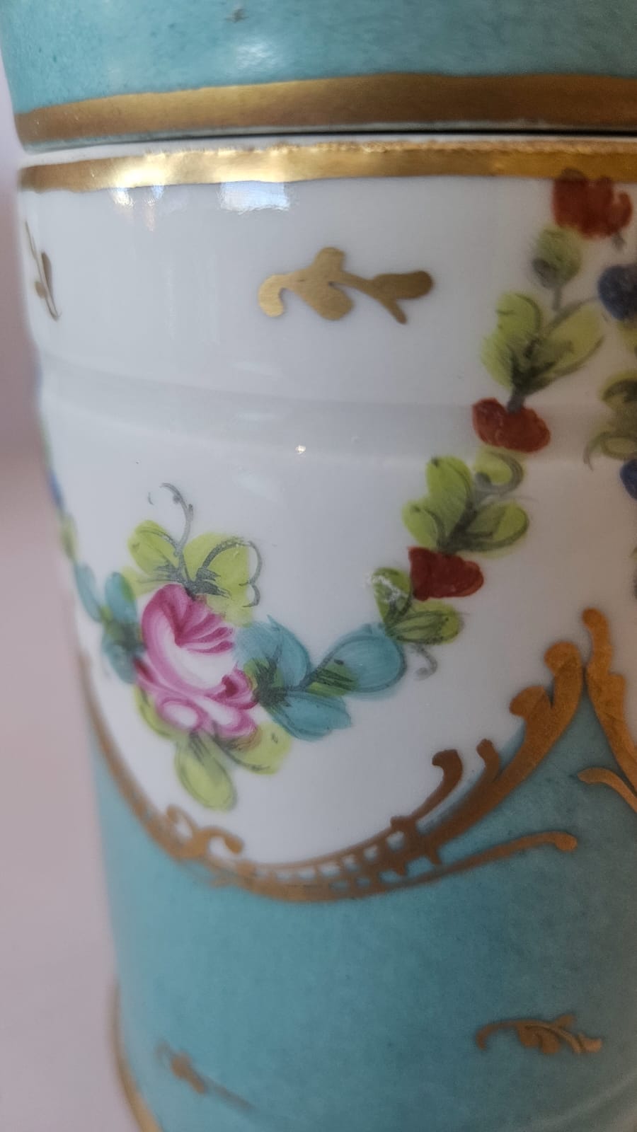 Antique hand-painted Limoges porcelain bathroom/dresser set