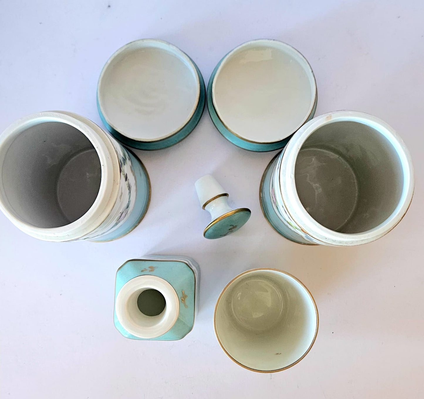 Antique hand-painted Limoges porcelain bathroom/dresser set