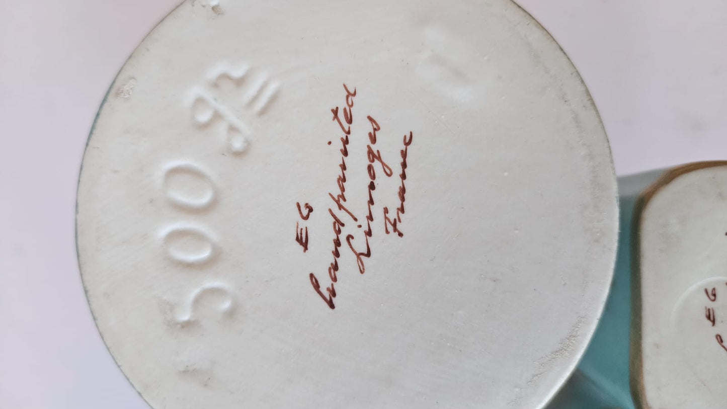 Antique hand-painted Limoges porcelain bathroom/dresser set