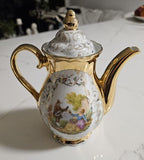 Vintage BAVARIA Coffee Set for 4 22 Karat Gold "Fragonard " made in Germany