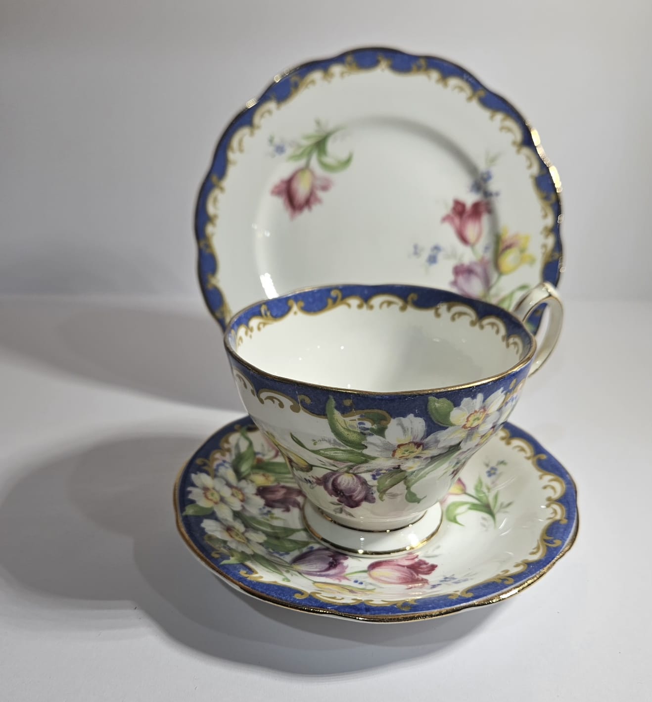 Vintage BELL China "NARCISSUS" (Blue) bone china tea-set 23 pieces