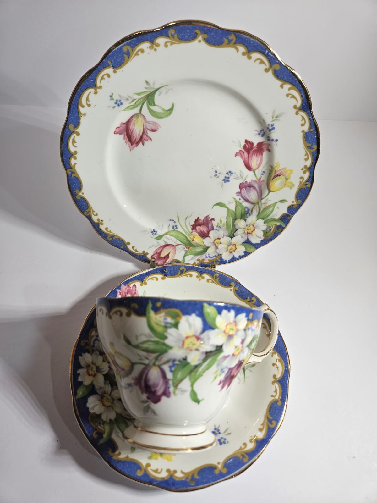 Vintage BELL China "NARCISSUS" (Blue) bone china tea-set 23 pieces