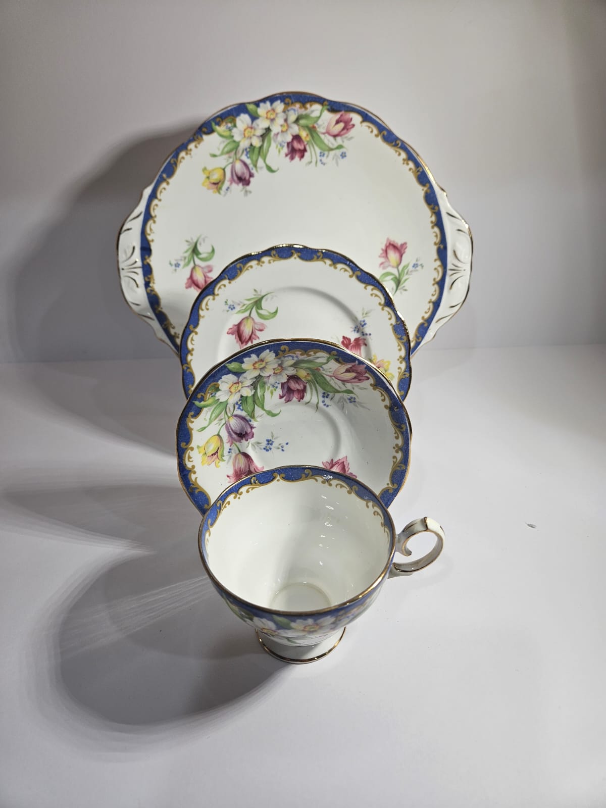 Vintage BELL China "NARCISSUS" (Blue) bone china tea-set 23 pieces