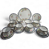 Vintage BELL China "NARCISSUS" (Blue) bone china tea-set 23 pieces