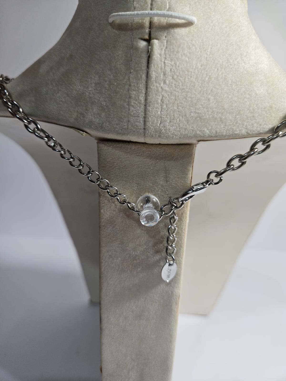 Bib Statement Silver Tone Red Faux Stones Costume Jewelry Necklace 50cm