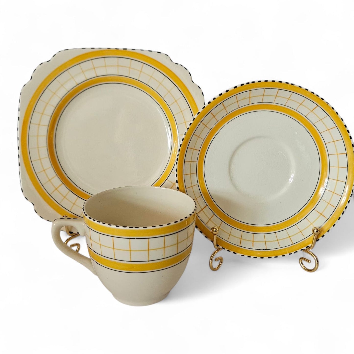 1950s Vintage Cottage Yellow British Anchor Pottery 18 pcs teaset