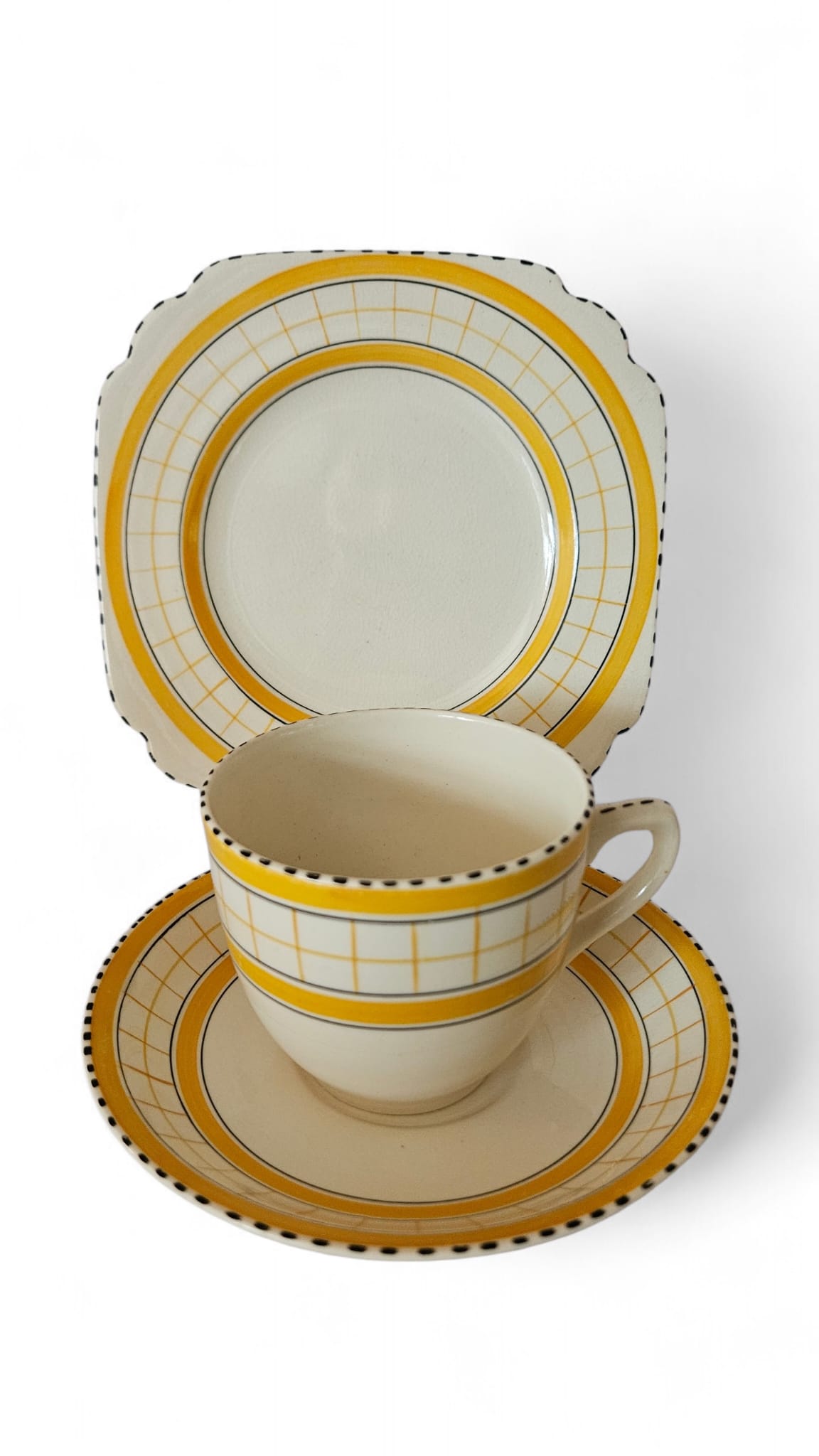 1950s Vintage Cottage Yellow British Anchor Pottery 18 pcs teaset