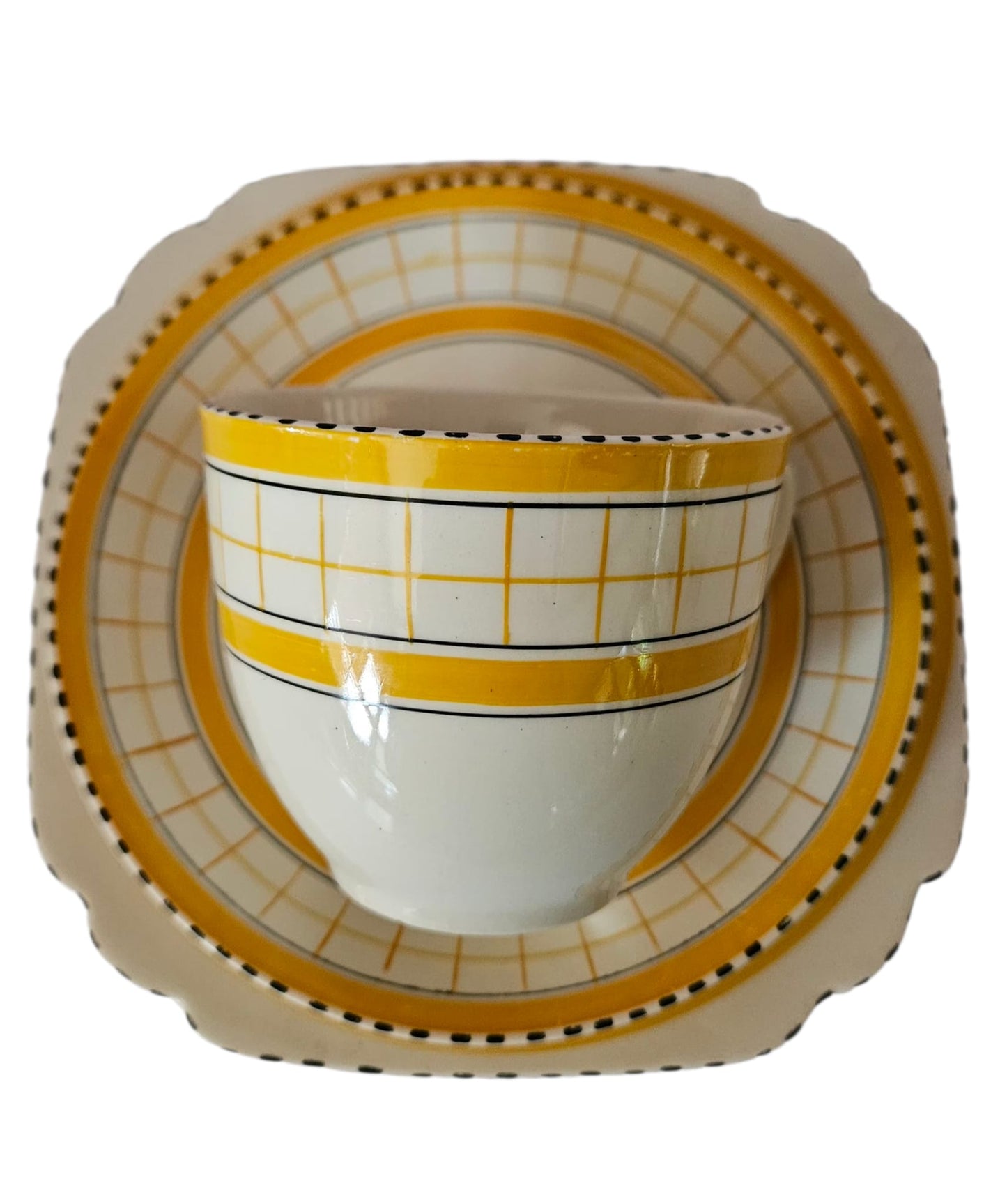 1950s Vintage Cottage Yellow British Anchor Pottery 18 pcs teaset