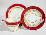 Aynsley Art Deco Burgundy Tea Trio #7411 c.1930 - 1934