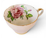 Vintage 1930s Aynsley Trio Pale Peach with Pink Cabbage Rose