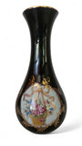 Limoges Castel Cobalt Blue Vase-22k Gold Trim - Bows and Roses