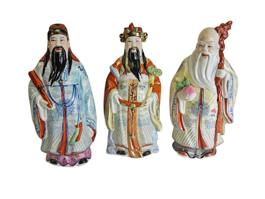 Sanxing 福祿壽三星 Chinese Gods of Three Stars - 22cm Figurines
