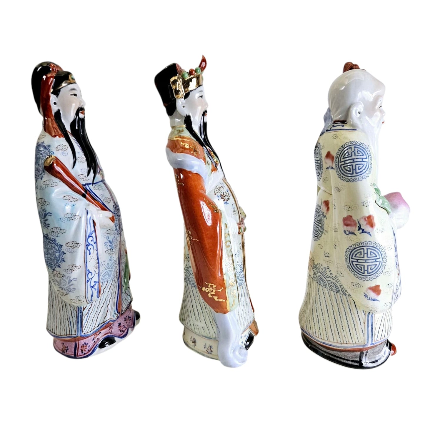 Sanxing 福祿壽三星 Chinese Gods of Three Stars - 22cm Figurines
