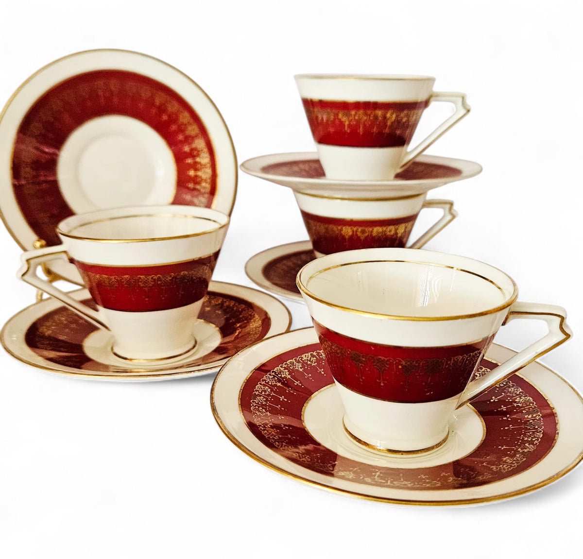 4 x Antique Coalport porcelain Coffee cups (Duos) circa 1925