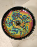 Crown Crystal Amethyst Carnival Glass Butterfly Bush Compote